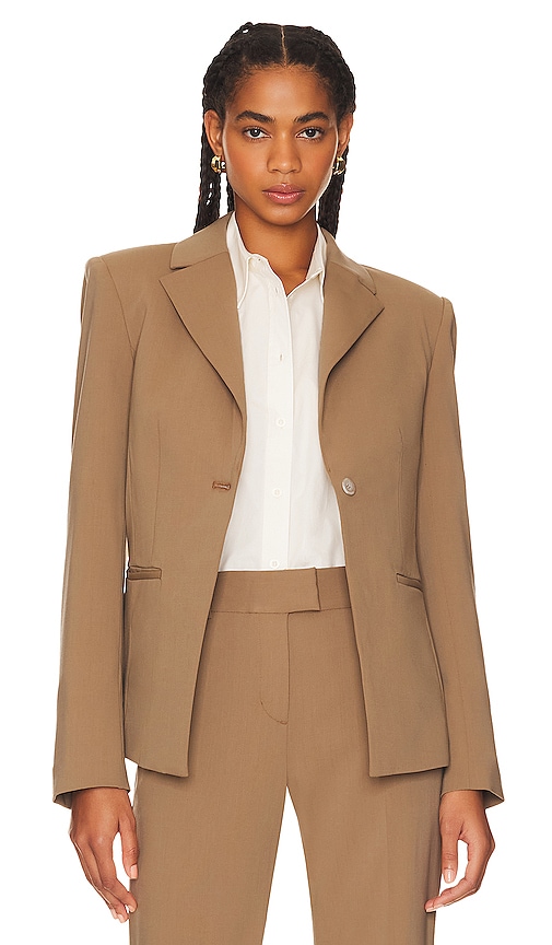 L'academie The Slim Fitted Blazer In Tan