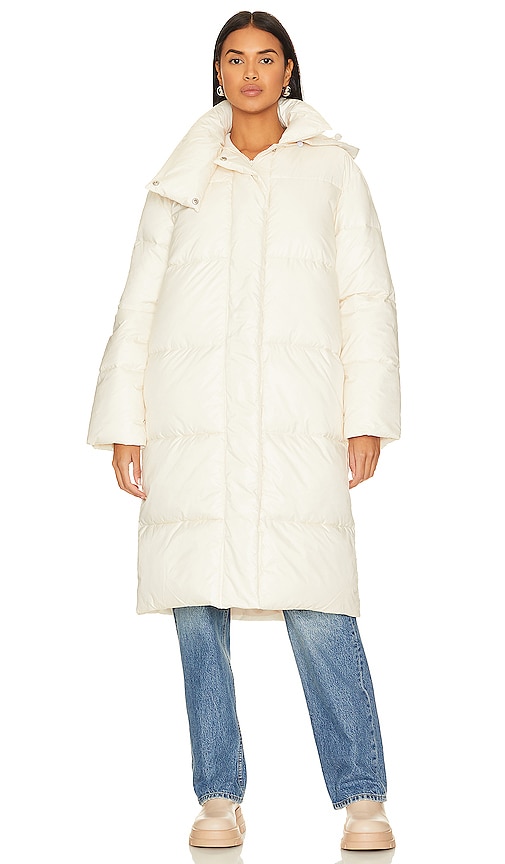 Shop L'academie Marlon Puffer Coat In Ivory