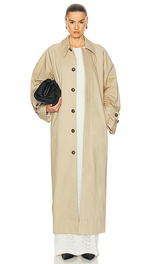 Shop L'academie By Marianna Ayisa Trench Coat In 浅卡其色