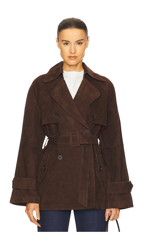 L'Academie by Marianna Elae Suede Jacket in Chocolate Brown | REVOLVE