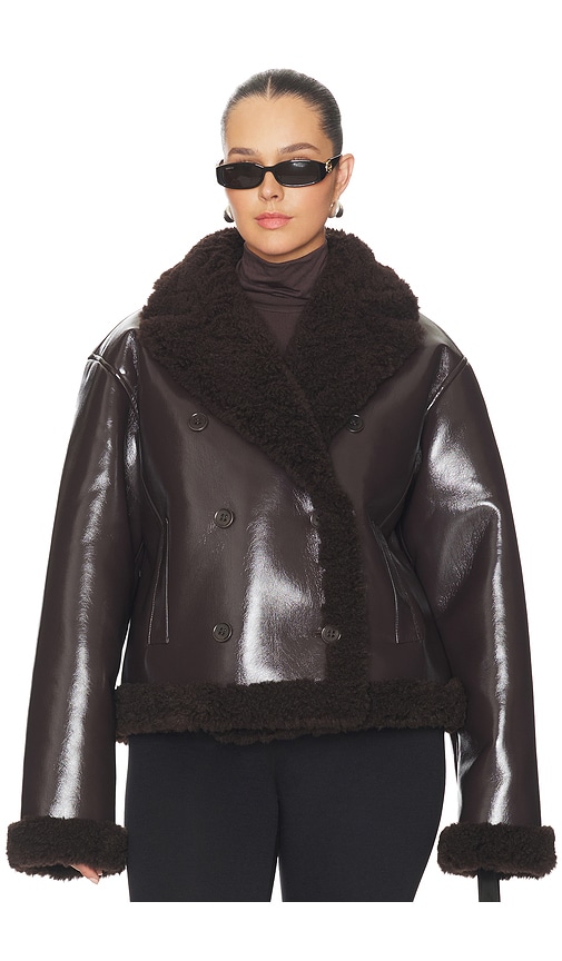 L'academie By Marianna Nalani Reversible Faux Leather Jacket In Animal Print