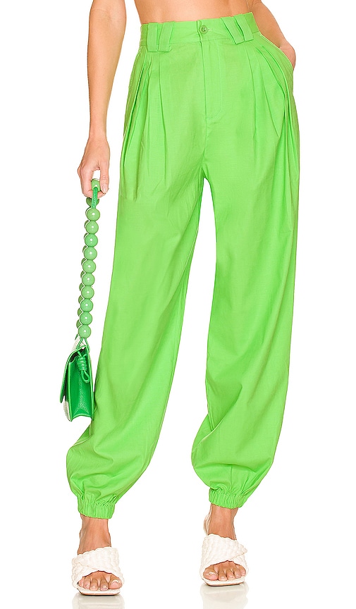 LIMITED COLLECTION Plus Size Lime Green Split Hem Stretch Tapered Trousers  | Yours Clothing