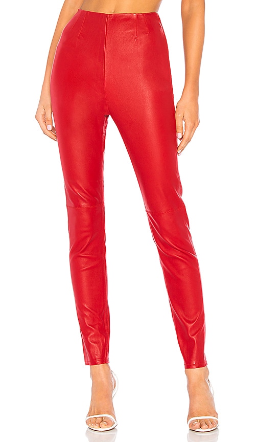 red leather pants high waisted