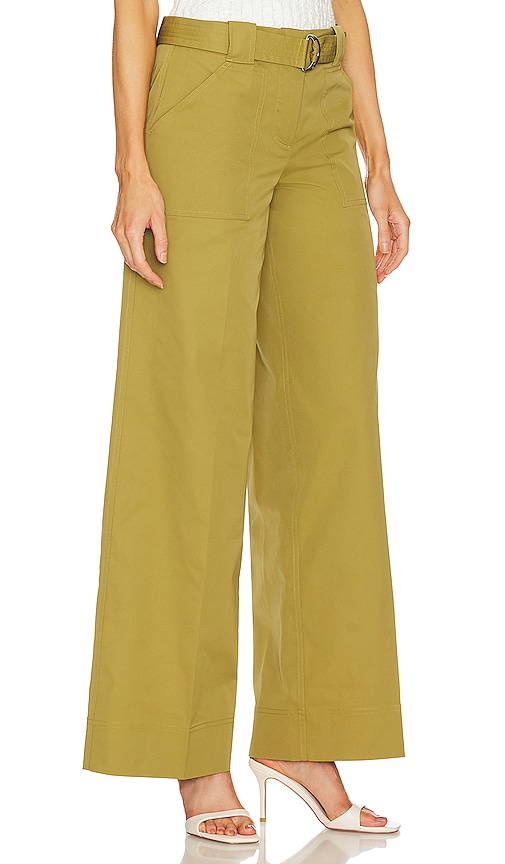 Shop L'academie Kjera Belted Pant In Olive