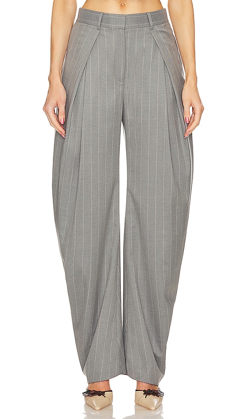 L'Academie Ainsley Trouser in Grey Stripe