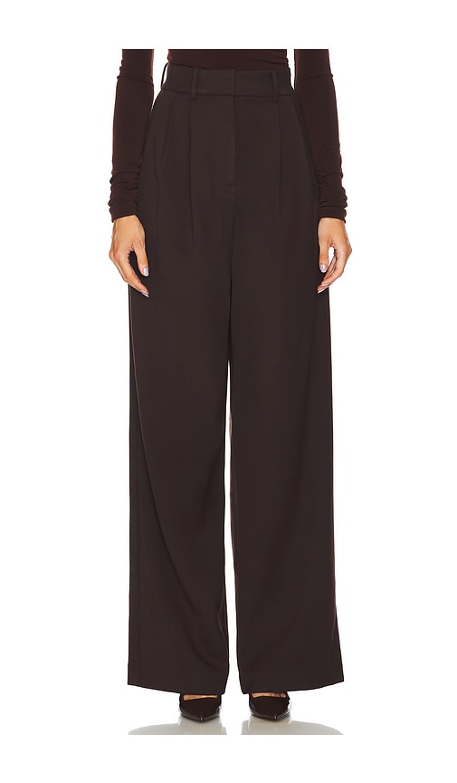 Shop L'academie By Marianna The High Waist Trouser In Brown