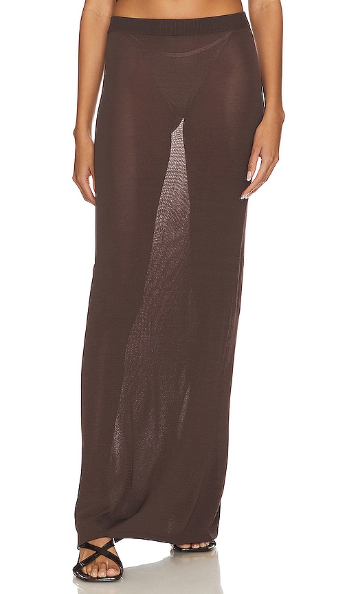 L'academie Hadi Maxi Skirt In Chocolate Brown