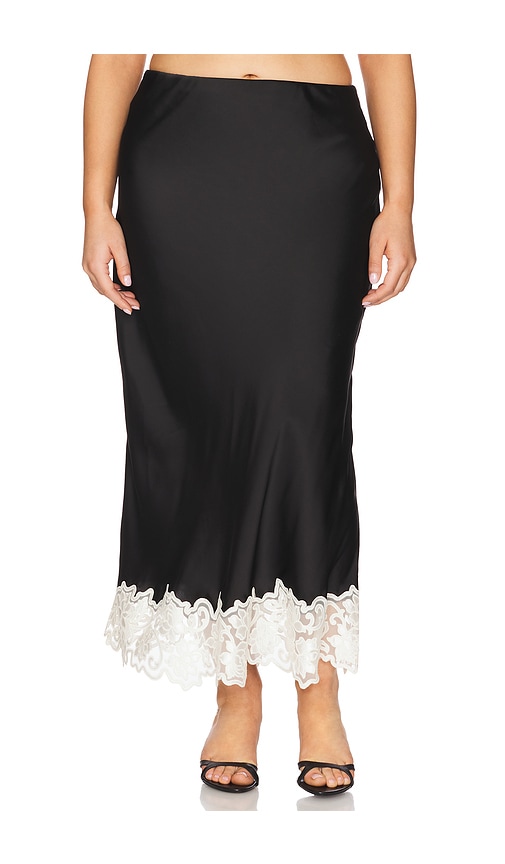 L'academie By Marianna Adira Midi Skirt In 블랙 & 아이보리