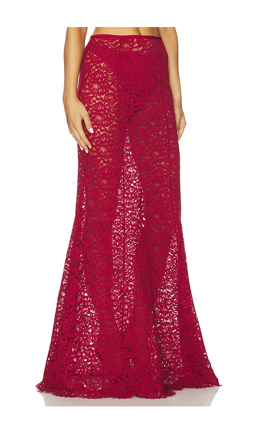 L'academie By Marianna Zelie Maxi Skirt In Burgundy