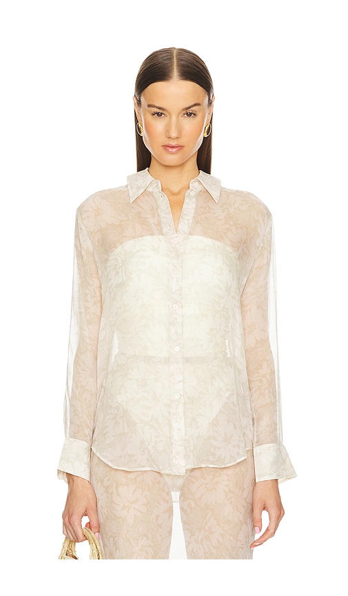 Shop L'academie By Marianna Capucine Silk Shirt In Neutral