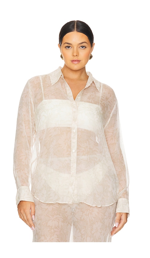 Shop L'academie By Marianna Capucine Silk Shirt In Neutral