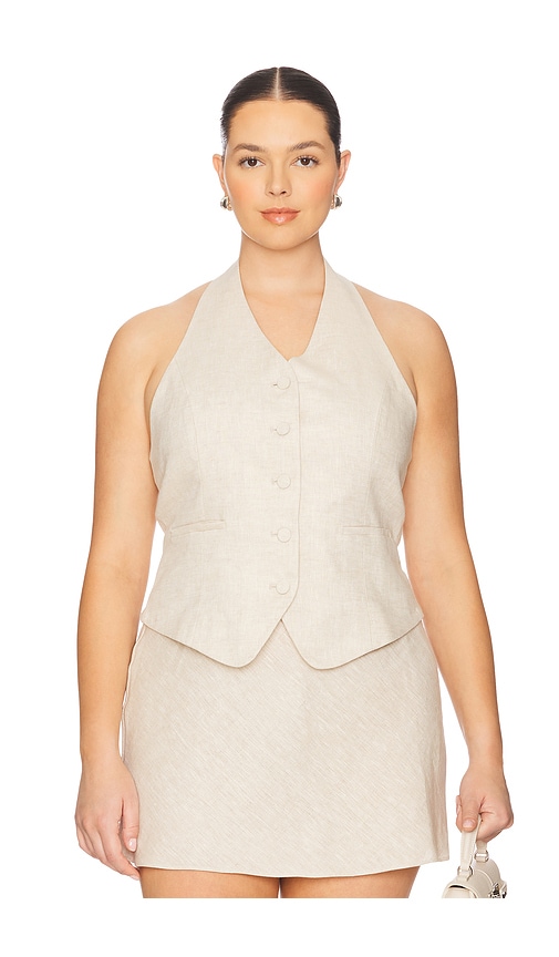 L'academie By Marianna Uma Linen Top In White