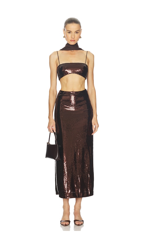 LAcademie Veleda Sequin Top en Brown Taille M Also en XS S L XL 69 €
