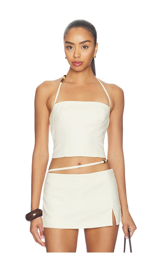 LAcademie Kora Linen Top en Beige Taille XL Also en XS XXS S M L 152 €