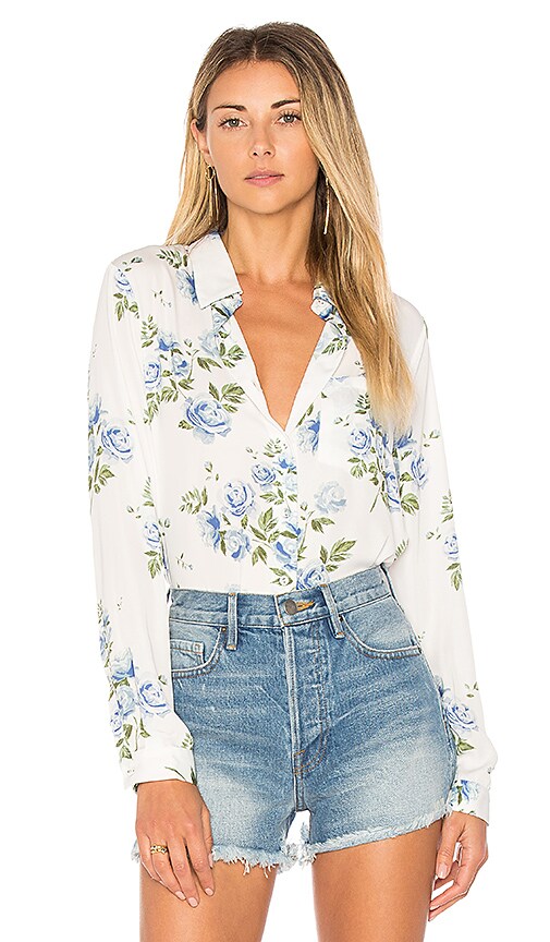 L'Academie The Classic Button Up in Blue Floral | REVOLVE