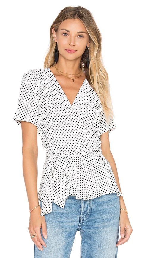 wrap polka dot top