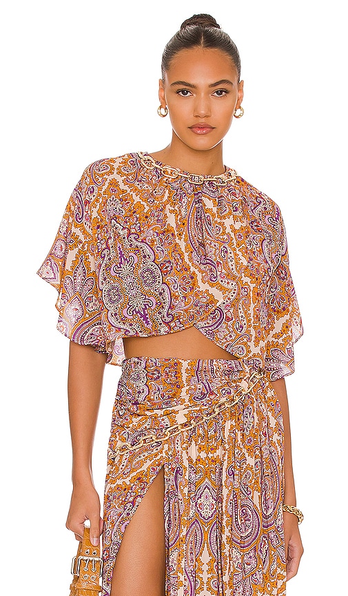 L'Academie Kylo Top in Aria Multi Paisley