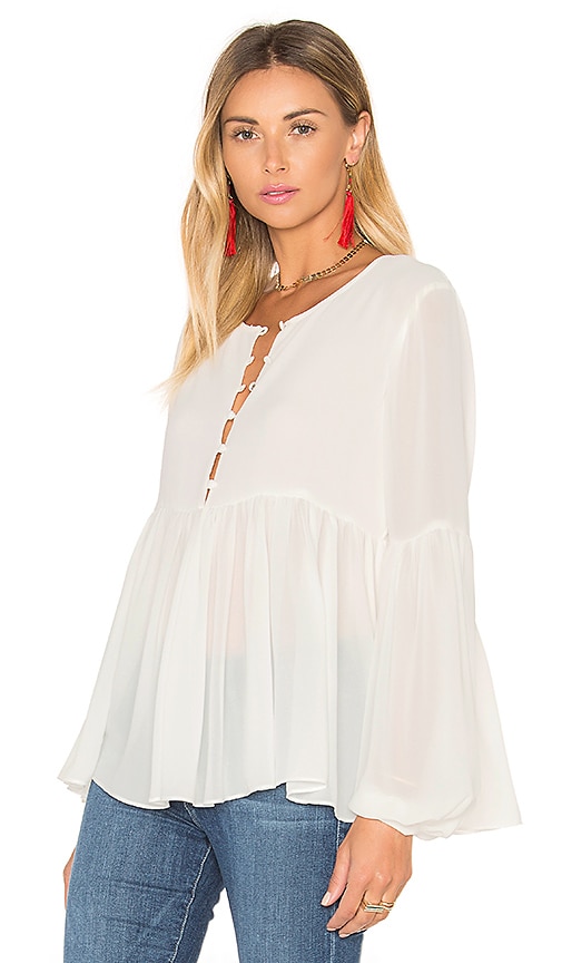 L'Academie The Femme Blouse in Ivory | REVOLVE