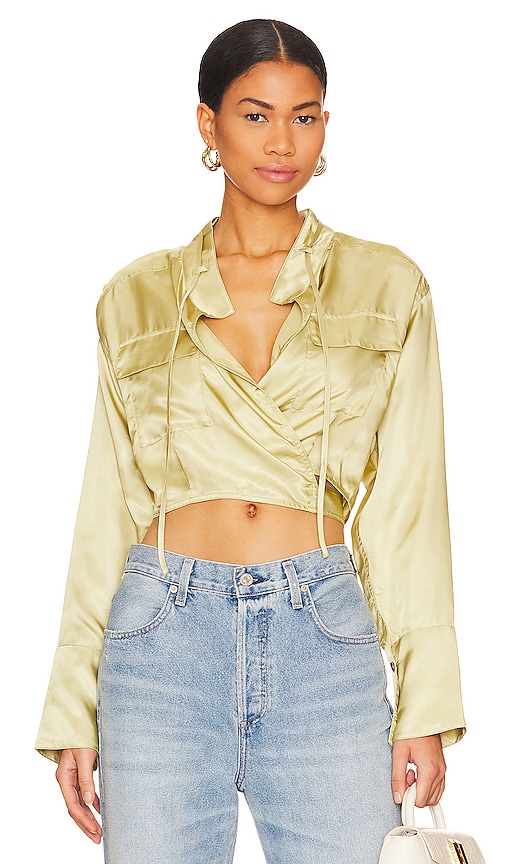 L'academie Taylor Top In Olive Green
