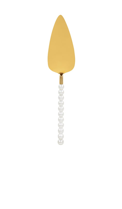 Lepel Club Pearl Cake Server In Metallic Gold
