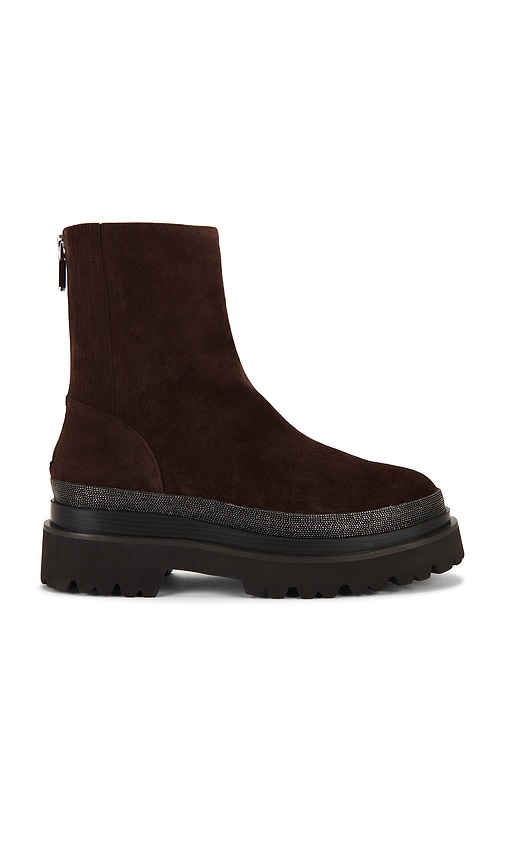 Lola Cruz Ankle Bootie In Brown