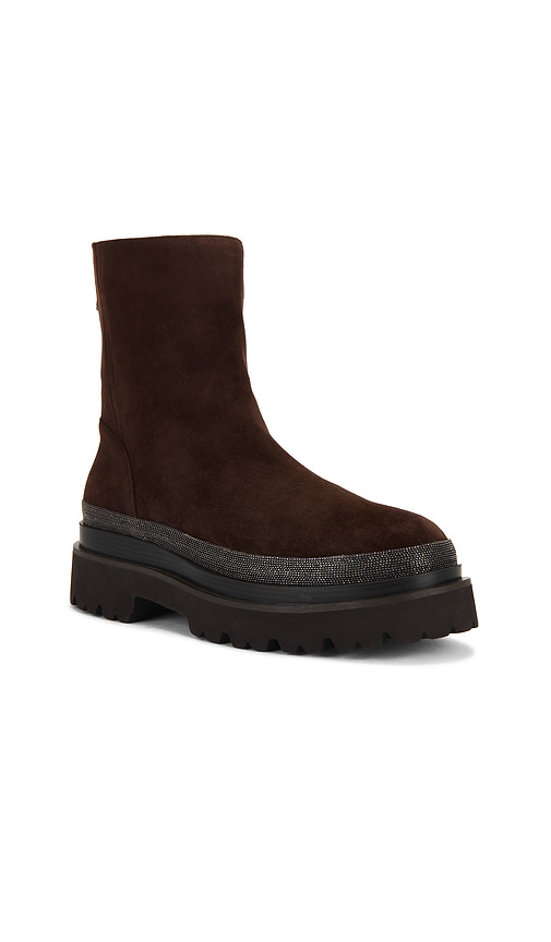 Lola Cruz Ankle Bootie In Brown