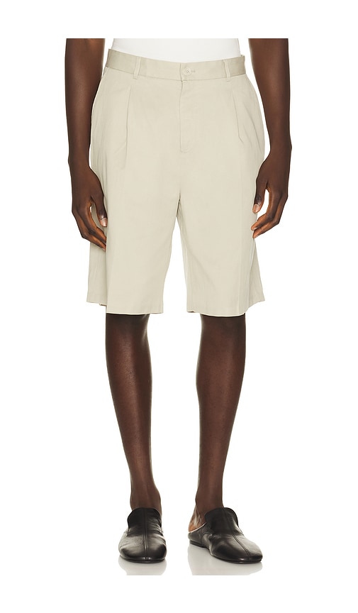 Les Deux Pleated Twill Suit Shorts