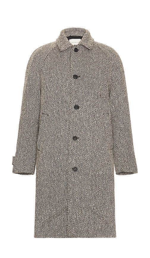 Les Deux Michael Twill Wool Coat In Gray