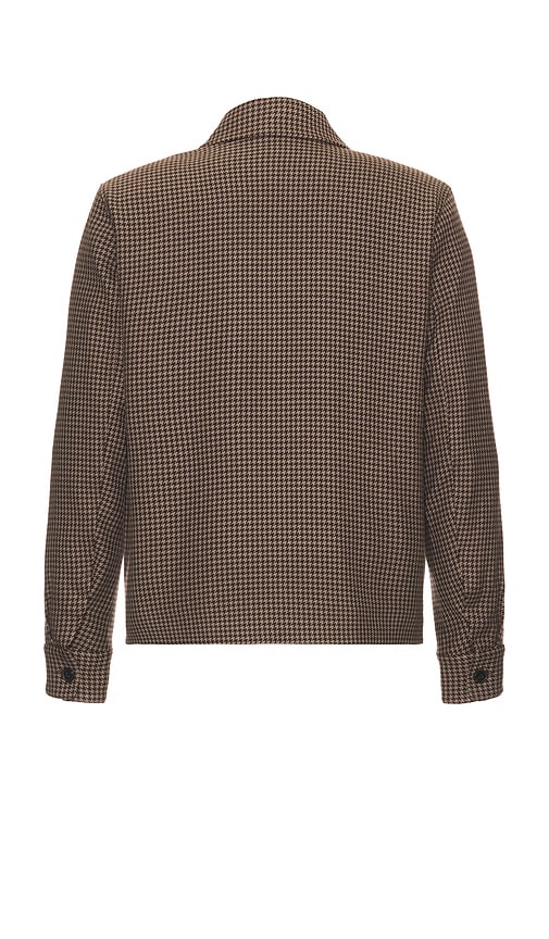 Shop Les Deux Como Coach Houndstooth Jacket In Brown