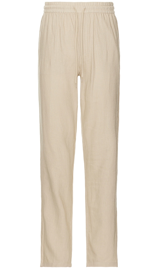 Shop Les Deux Patrick Linen Pants In Tan