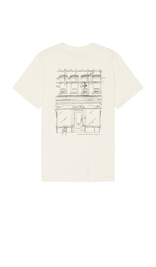 Shop Les Deux Neighborhood T-shirt In 아이보리 & 블랙