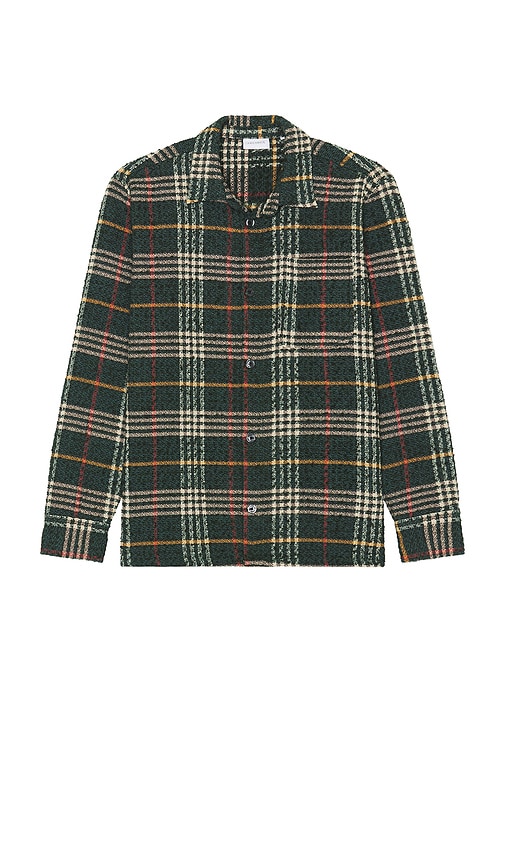 Shop Les Deux Kaleb Check Overshirt In Green