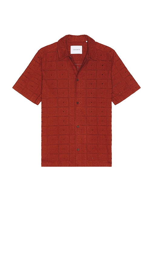 Hector Anglaise Short Sleeve Shirt in Red. - size L (also in M, S, XL/1X) - Les Deux - Modalova