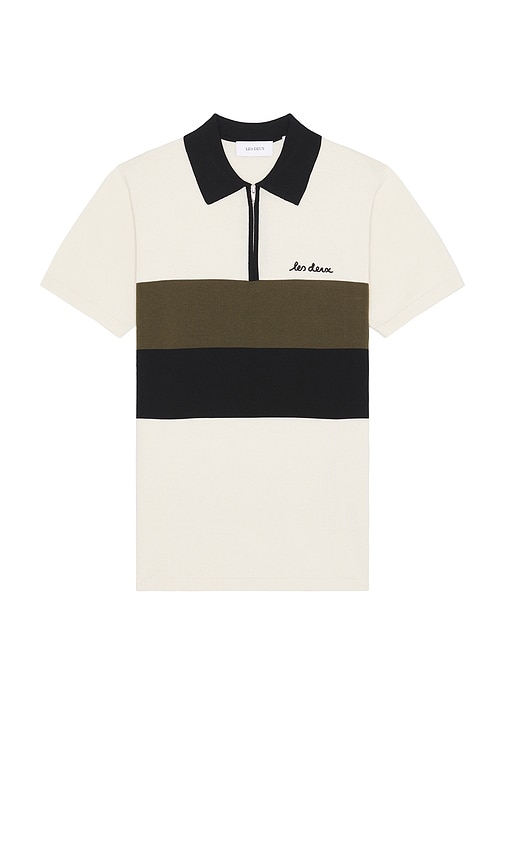 Raul Knitted Polo in White. - size XL/1X (also in L, M)