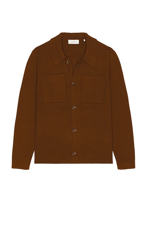 Les Deux Fischer Cotton Milano Overshirt In Brown