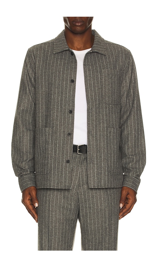 Les Deux Layton Pinstripe Mouline Overshirt