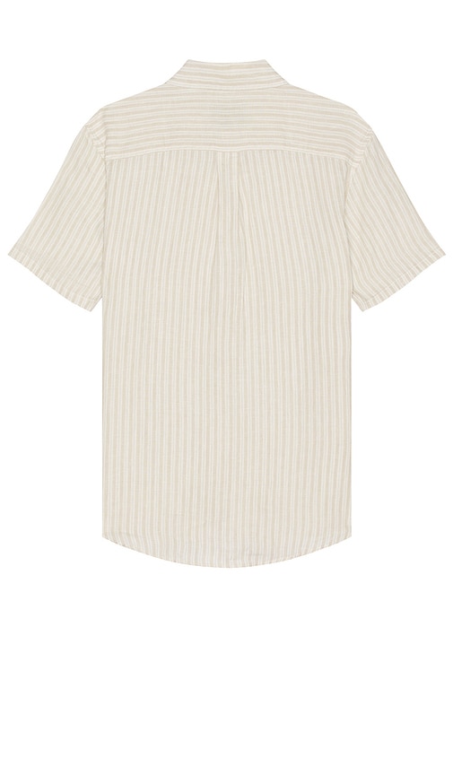 Shop Les Deux Kris Linen Shirt In Light Desert Sand & Light Ivory