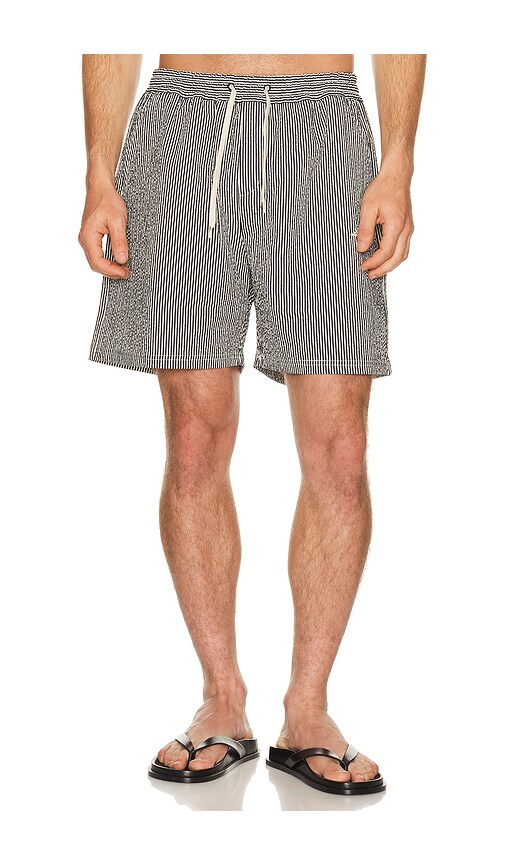 Les Deux Stan Stripe Seersucker Swim Shorts
