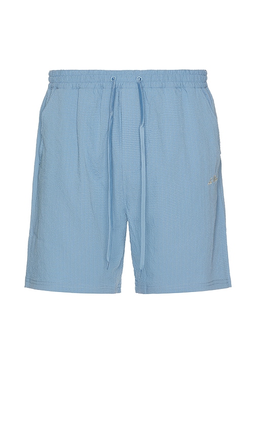 Stan Seersucker Swim Shorts in Baby Blue. - size L (also in M, S, XL/1X) - Les Deux - Modalova