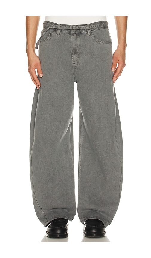 Le17Septembre Garment Dyed Curved Jeans in Grey. - size 46 (also in 48)