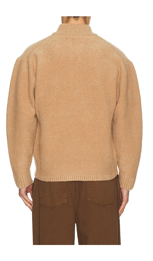 Le17septembre Boucle Half Zip Pullover In Brown