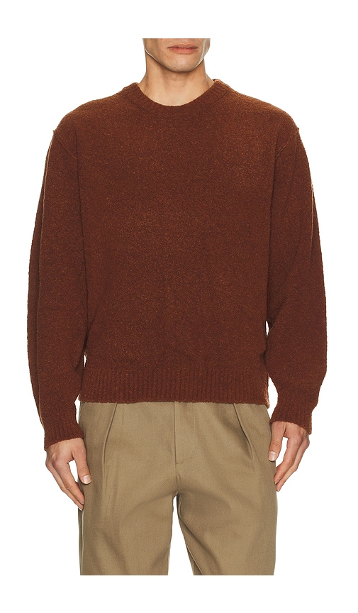 Le17septembre Boucle Reverse Seam Pullover In Brown