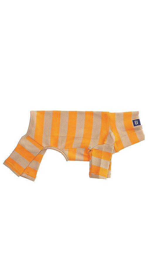 Little Beast Peanut Butter Pet Onesie Over 25lbs in Orange & Camel