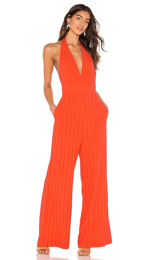 coral jump suit