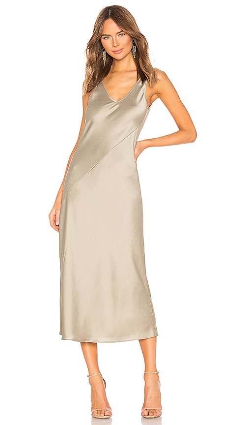 line & dot loulou satin slip dress