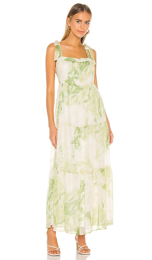 Line & Dot Palm Maxi Dress in Lime | REVOLVE