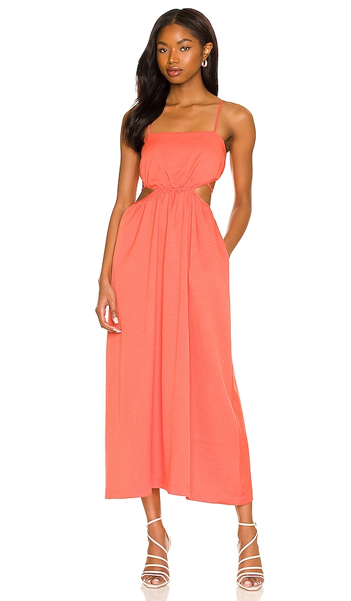 Line & Dot Skylar Maxi Dress in Tangerine