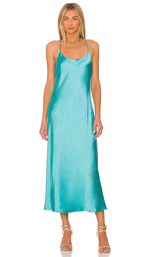 Line & Dot Makena Midi Dress in Teal
