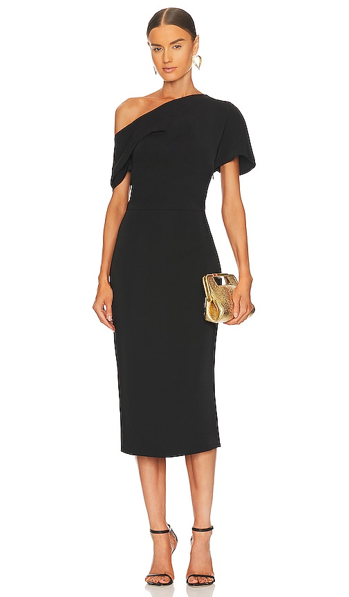 Line & Dot Alexis Midi Dress in Black | REVOLVE