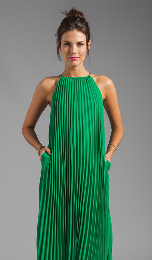 pleated dress maxi